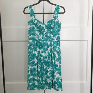 Donna Ricco NY Turquoise Floral Dress 2 Petite EUC